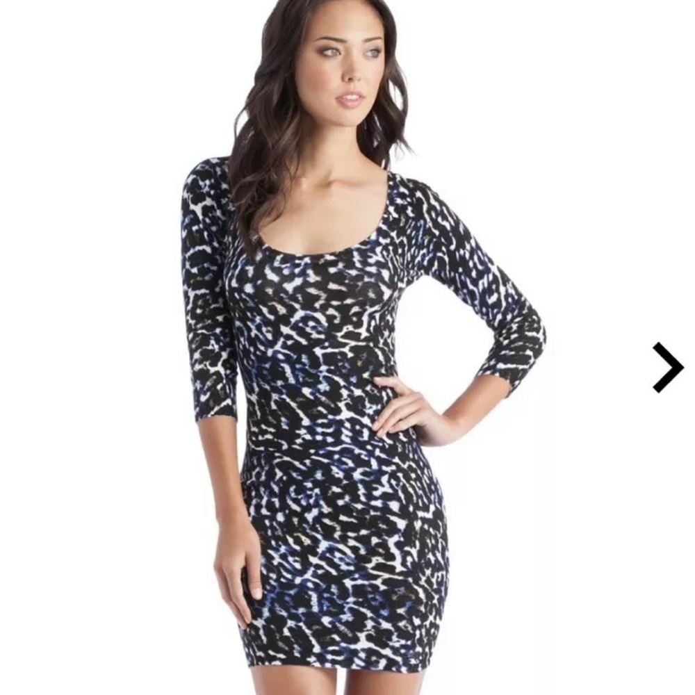 New Guess Carmen Leopard Animal Print Knit Sweater L